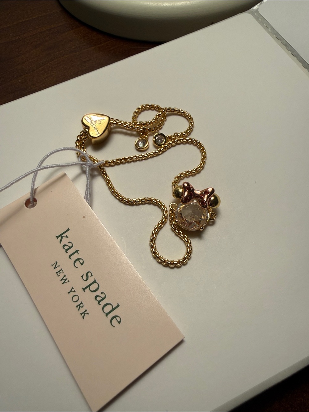 Kate Spade of Minnie mouse adjustable bracelet with pink bow